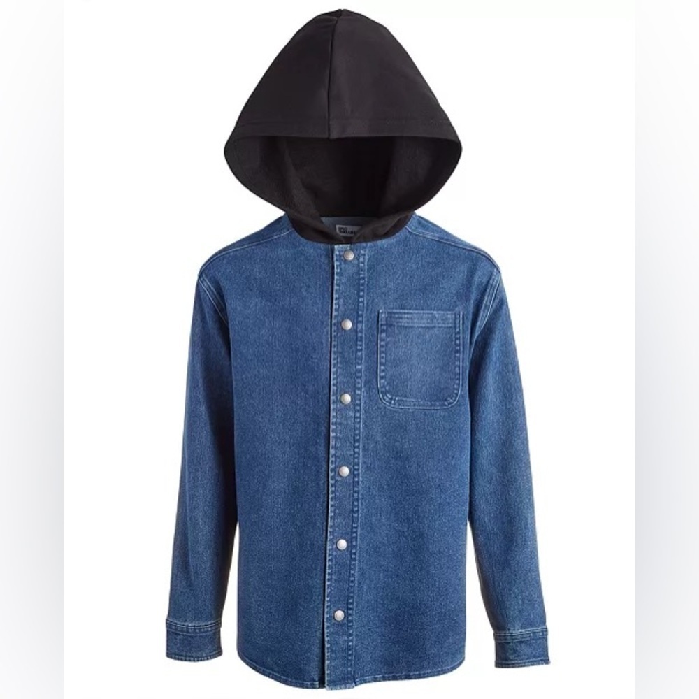 Epic Threads Hooded Denim Shacket. Boy’s M. NWT.